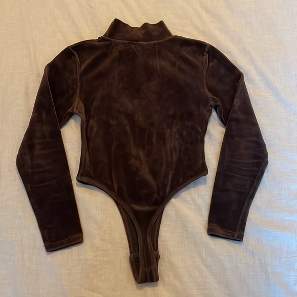 Jumping Joy Vintage Brown Velour Thong Bodysuit - Picture 5 of 5